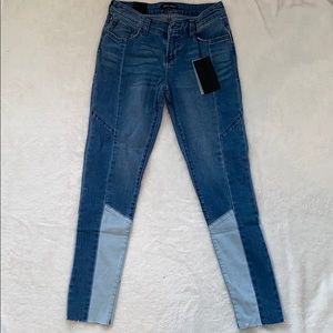 Dear John skinny color block jeans